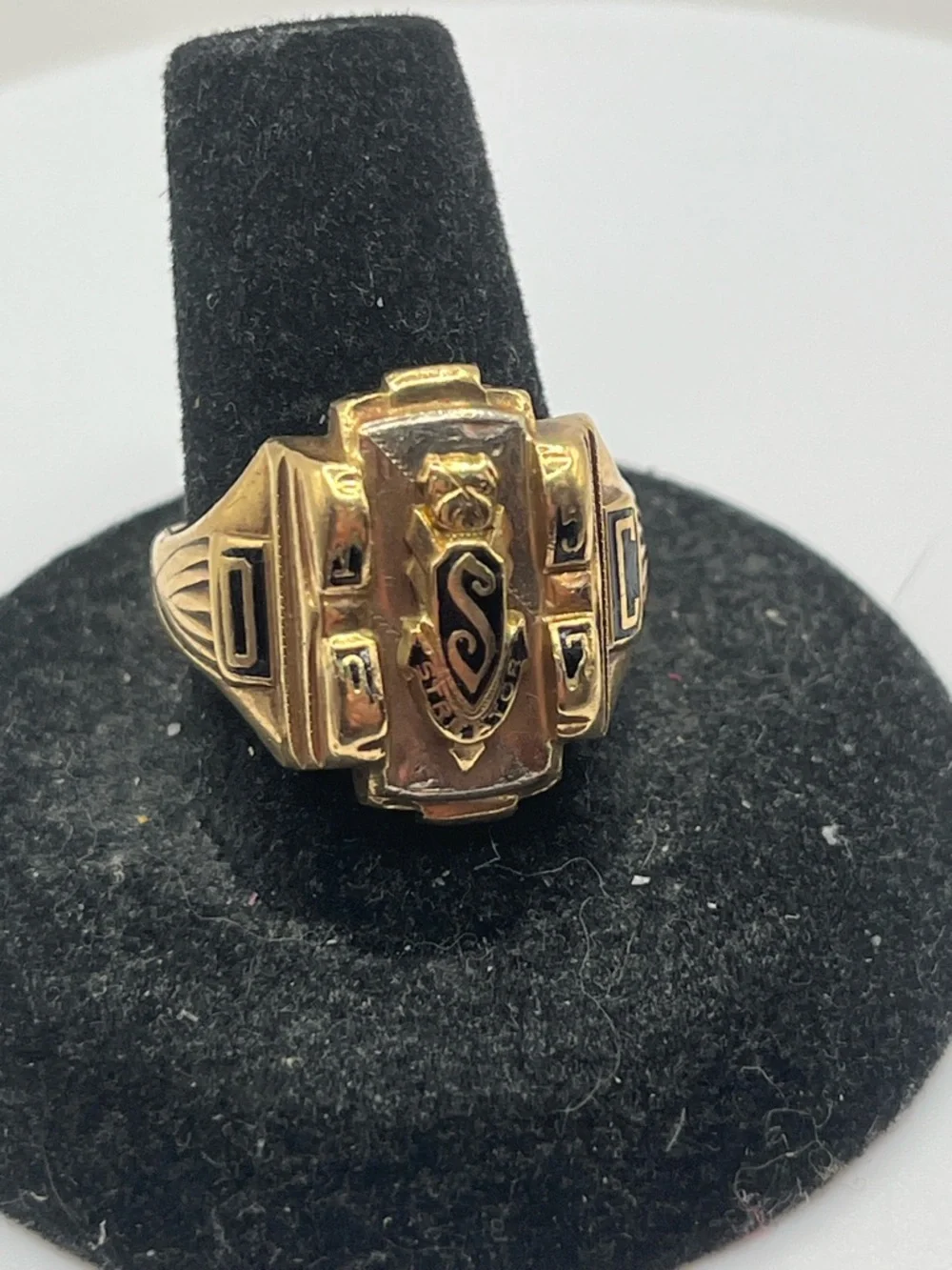 VTG 1957 High School 10k yellow gold 10.13 grams Class Ring Size 10 - Picture 6 of 9